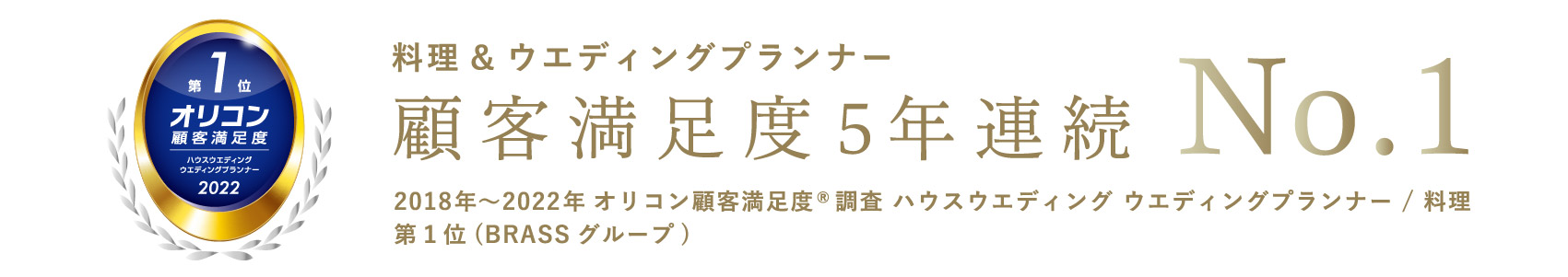 オリコン満足度調査「ハウスウエディング」部門で第1位を獲得